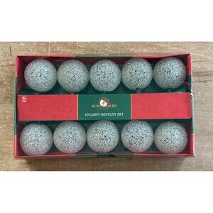 Kurt Adler 10-Light Set Clear Snowball Globe Christmas Tree String Lights WORKS!